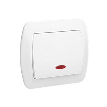 Enopolno stikalo z osvetlitvijo AW1L/11, barva Chord bela