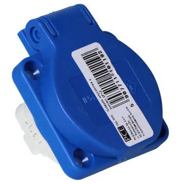 shumee Enofazna vtičnica P-Nova 16A 230V 2P+Z z zatičem, modra, stranski vhod za kabel IP54