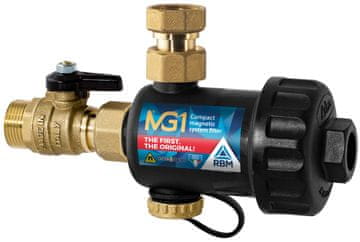 R.B.M. Magnetni filter za montažo pod kotel MG1 3/4'' črne barve