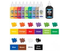 AMOS Komplet barv za vitraž AMOS Glass Deco, 10 x 22 ml + šablone