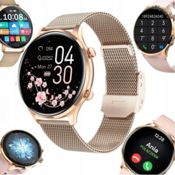 shumee Pametna ženska ura TALKING 280MAH merilnik krvnega tlaka zlata