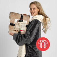 Svilanit hoodie odeja z rokavi, 100 % poliester, Coffee Hour