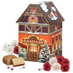 Basilur BASILUR Božična koča Črni listni čaj z modrodojko in pridihom marcipanov v kovinski darilni škatlici x1