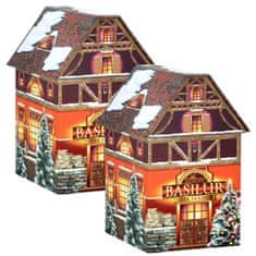 Basilur BASILUR Božična koča Črni listni čaj z modrodojko in pridihom marcipanov v kovinski darilni škatlici x1