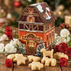 Basilur BASILUR Božična koča Črni listni čaj z modrodojko in pridihom marcipanov v kovinski darilni škatlici x1