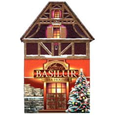 Basilur BASILUR Božična koča Črni listni čaj z modrodojko in pridihom marcipanov v kovinski darilni škatlici x1