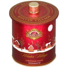 Basilur BASILUR Božična noč BOŽIČ črni LISKOV listni čaj, cimet, klinčki, ingver, v kovinski DARILNI PLOČEVINKI 100 g