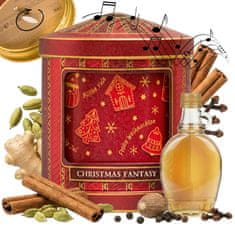 Basilur BASILUR Christmas Fantasy Božič, črni začinjeni listni čaj, kovinska škatlica z glasbeno skrinjico, darilna škatlica 75 g