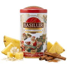 Basilur BASILUR White Christmas Praznični črni listni čaj, sadno-začinjen, v kovinski darilni škatlici 100 g