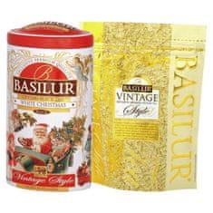 Basilur BASILUR White Christmas Praznični črni listni čaj, sadno-začinjen, v kovinski darilni škatlici 100 g