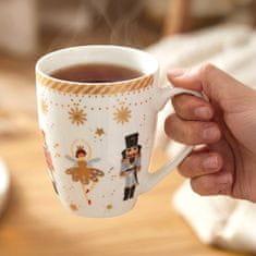 Basilur CHRISTMAS BALLERINA Čajni servis: porcelanska skodelica 360 ml s čajni filter in pokrovom ZA ZELIŠČA, BOŽIČNO DARILO