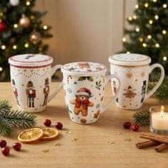 Basilur CHRISTMAS BALLERINA Čajni servis: porcelanska skodelica 360 ml s čajni filter in pokrovom ZA ZELIŠČA, BOŽIČNO DARILO