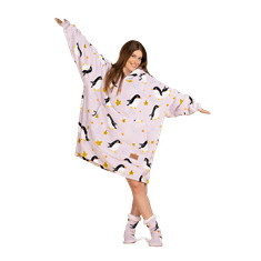 Svilanit hoodie odeja z rokavi, 100 % poliester, Winter Pengu