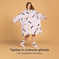 Svilanit hoodie odeja z rokavi, 100 % poliester, Winter Pengu