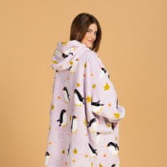 Svilanit hoodie odeja z rokavi, 100 % poliester, Winter Pengu