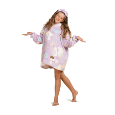 Svilanit otroška hoodie odeja z rokavi, 100 % poliester, Dreami Corn