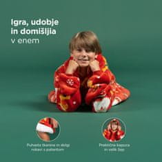 Svilanit otroška hoodie odeja z rokavi, 100 % poliester, Xmass Joy