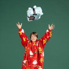 Svilanit otroška hoodie odeja z rokavi, 100 % poliester, Xmass Joy