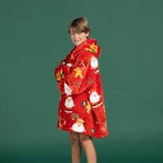 Svilanit otroška hoodie odeja z rokavi, 100 % poliester, Xmass Joy