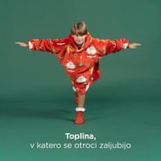 Svilanit otroška hoodie odeja z rokavi, 100 % poliester, Xmass Joy