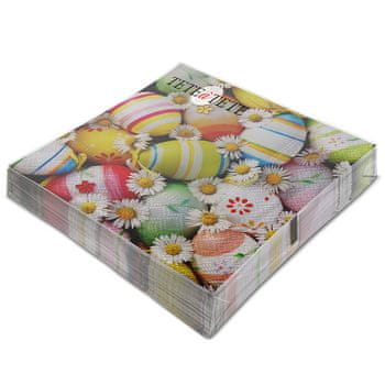 shumee Serviete Marjetice med jajčki, Serviete Tete a Tete, 3-slojne, 33x33cm, prepognjene do 1/4, 20 kosov v paketu