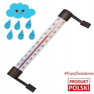 shumee OKENSKI TERMOMETER 19CM ZUNANJI ZA STENE, OKNA, LEPILO, IZDELANO NA POLJSKI
