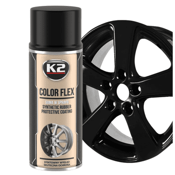 K2 Folija v spreju s tekočo gumo K2 COLOR FLEX BLACK GLOSS 400ML Vzdržljiv premaz