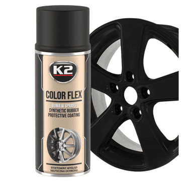 K2 Folija za pršenje tekoče gume K2 COLOR FLEX BLACK MAT 400 ML Visoka vzdržljivost