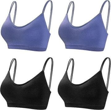 shumee TOP NEDRČKA ČRNO MODER L/XL 4-PAK
