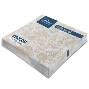 shumee PAW Professional Dinner Napkin Subtle Roses (zlati), 1-slojni prtički 40x40cm, prepognjeni na 1/4, 50 kosov v pakiranju.