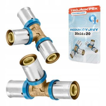 shumee PEX T-kos 20x16x20, stisnjen, reducirni, poln