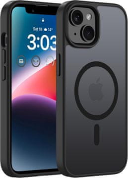 shumee Ovitek Matte Mag, združljiv z MagSafe za iPhone 14 Plus črn