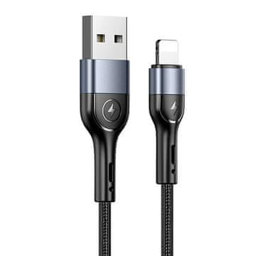 USAMS U55 2A pleteni kabel Lightning črno/črno 1m SJ448USB01 (US-SJ448)