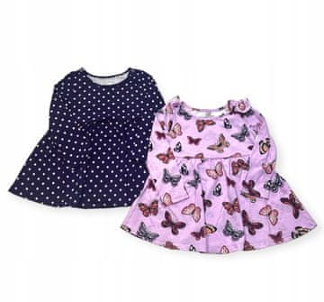 shumee Otroška obleka za deklice, 12-18 mesecev, 2 kosa