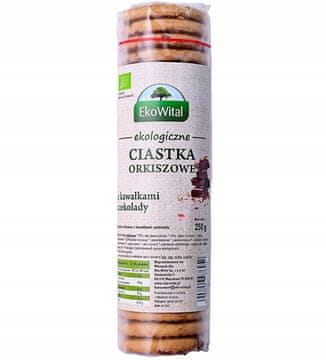 Polnozrnati pirini piškoti s koščki čokolade, ekološki, 250 g,