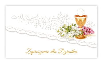 shumee Vabilo za prvo sveto obhajilo za dedka - pozlačeno