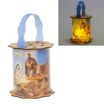 shumee Lesena okrogla modra svetleča adventna lanterna