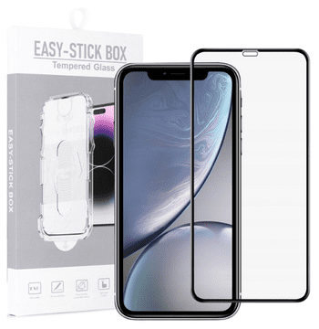 shumee Kaljeno steklo Full Glue Easy-Stick Box za iPhone 11 Pro, črna