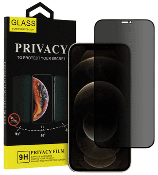 shumee Kaljeno steklo, privacy glass za iPhone 12 / 12 Pro črno