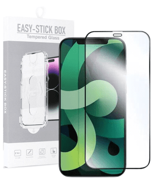 shumee Kaljeno steklo Full Glue Easy-Stick Box za iPhone 12 Pro Max črne barve