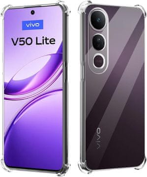 shumee Silikonski Armor Antishock ovitek za Vivo V50 Lite, prozoren