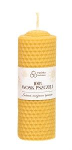 shumee Sveča iz čebeljega voska zvita (s podlago) 13/5cm