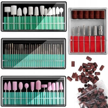 Malatec 160 brusilnih nastavkov za manikuro in pedikuro nohtov