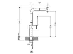 Alveus Kuhinjska armatrura LARA - PS, izvlečna s tuš funkcijo