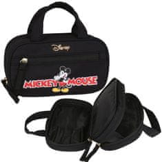 Disney DISNEY Mickey Mouse Črn POTOVALNI SET: Mladinski nahrbtnik + kozmetična torbica Z ROČAJEM