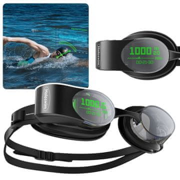 sarcia.eu Pametna plavalna očala Holoswim 2 PRO – prikaz podatkov, analiza gibanja z AI, IPX8, zaščita proti zameglitvi