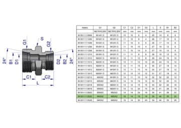 shumee Metrična hidravlična redukcijska spojka BB M45x2 35L / M30x2 22L (XG) Waryński