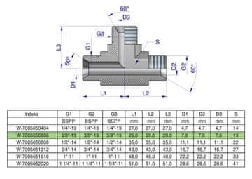 shumee Colčni hidravlični T-kratnik BBB 3/8"" BSP (XT) Waryński