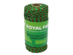shumee Pletena vrvica za energizer 2,5mm, 3x0,20mm SS zeleno-oranžna 100m, Royal Farm