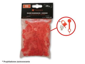 shumee Komplet pokrovčkov za mazalke M8, rdeči, TEGER (prodaja se v paketih po 100)